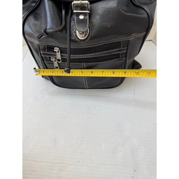 VTG Pacific Connections Genuine Leather Rucksack Backpack Black Travel 12\